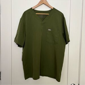 Figs Leon Three-Pocket Scrub Top Mens Size 2XL V Neck Green Moss ?